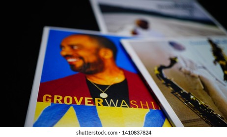 Rome, Italy - May 27, 2019: CD Covers Of The American Jazz-funk Musician GROVER WASHINGTON JR. Considered By Many To Be One Of The Founding Fathers Of Smooth Jazz