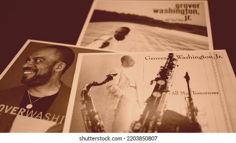 Rome, Italy - May 27, 2019: CD Covers Of The American Jazz-funk Musician GROVER WASHINGTON JR. Considered By Many To Be One Of The Founding Fathers Of Smooth Jazz