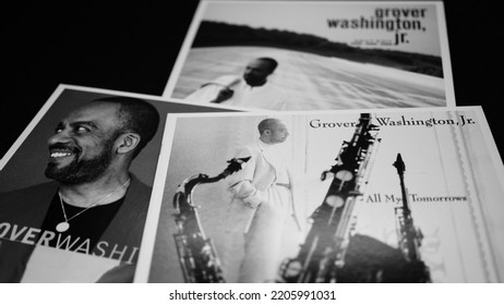 Rome, Italy - May 27, 2019: CD Covers Of The American Jazz-funk Musician GROVER WASHINGTON JR. Considered By Many To Be One Of The Founding Fathers Of Smooth Jazz