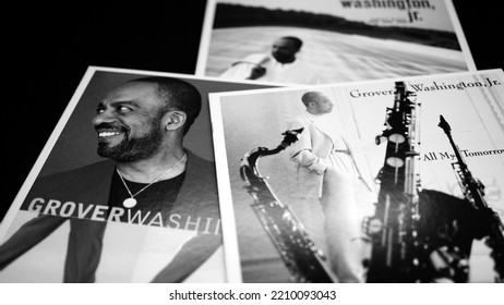 Rome, Italy - May 27, 2019: CD Covers Of The American Jazz-funk Musician GROVER WASHINGTON JR. Considered By Many To Be One Of The Founding Fathers Of Smooth Jazz