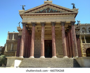 ROME, ITALY - MAY 29, 2011: Reconstruction Of Ancient Rome In The Cinecitta Studios. Cinecitta (Cinema City) Is A Large Film Studio In Rome That Is Considered The Hub Of Italian Cinema.