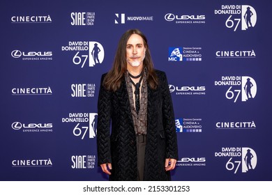 Rome, Italy - May 3, 2022: Manuel Agnelli Attends The Red Carpet Of The David Di Donatello 2022 Awards Ceremony In The Cinecittà Studios In Rome.