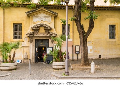 ROME. ITALY - NOV 14, 2015: Entrance To The Basilica Of San Clemente