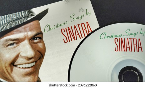 Rome, Italy - November 01, 2021, Detail Of Christmas Songs By Sinatra Christmas Album By American Crooner Frank Sinatra, Released In 1948 By Columbia Records.