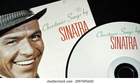 Rome, Italy - November 01, 2021, Detail Of Christmas Songs By Sinatra Christmas Album By American Crooner Frank Sinatra, Released In 1948 By Columbia Records.