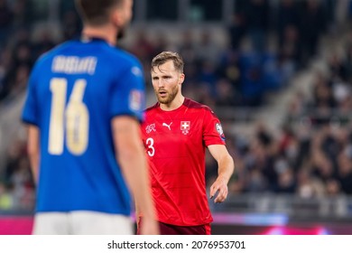 Rome, Italy - November 12 2021: Silvan Widmer Of Switzerland During The Match FIFA World Cup Qualifiers Qatar 2022 Between Italy And Switzerland At Olympic Stadium