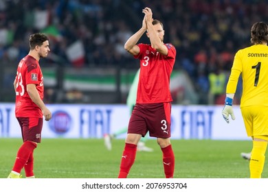 Rome, Italy - November 12 2021: Silvan Widmer Of Switzerland During The Match FIFA World Cup Qualifiers Qatar 2022 Between Italy And Switzerland At Olympic Stadium