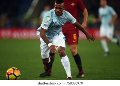 Rome, Italy - November 18, 2017: Nani In Action During The Italian Serie A League Match Between Roma And Lazio In Olimpic Stadium.