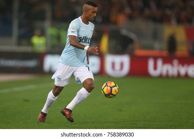 Rome, Italy - November 18, 2017: Nani In Action During The Italian Serie A League Match Between Roma And Lazio In Olimpic Stadium.