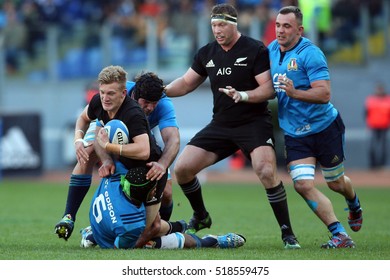 Rome, Italy November 2016: Damian Mackenzie    in action during the match  in  the  Test match rugby 2016 Italy versus New Zeland in Olimpic Stadium in Rome on 12 november 2016.