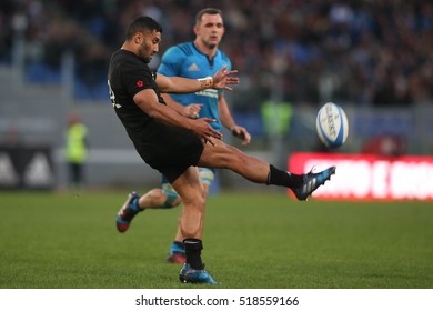 Rome, Italy November 2016: Lima Sopoaga   in action during the match  in  the  Test match rugby 2016 Italy versus New Zeland in Olimpic Stadium in Rome on 12 november 2016.