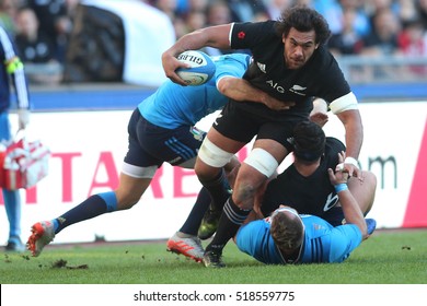 Rome, Italy November 2016:  Steven Luatua  in action during the match  in  the  Test match rugby 2016 Italy versus New Zeland in Olimpic Stadium in Rome on 12 november 2016.