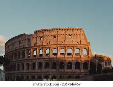 Rome, Italy - october 10 2021: Colosseum in the evening light