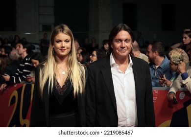 Rome, Italy - October 23, 2022: Alice De André And Cristiano De André Participate In The Red Carpet At The 17th Rome Film Festival.