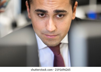 Rome, Italy - October 5, 2016: Italian Politician Luigi Di Maio During An Interview In Rome. 

