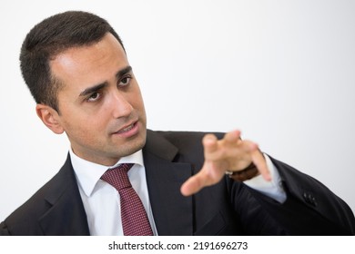 Rome, Italy - October 5, 2016: Italian Politician Luigi Di Maio During An Interview In Rome. 

