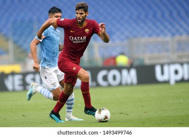 Rome, Italy - September 1,2019: Federico Fazio (AS ROMA) in action during the Serie A soccer match derby between SS LAZIO and AS ROMA, at Olympic Stadium in Rome.