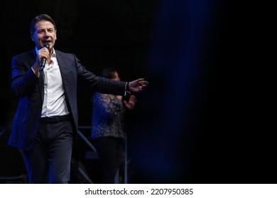 Rome, Italy - September 23, 2022: Giuseppe Conte, Leader Of Five Star Movement, During A General Election Campaign Rally.