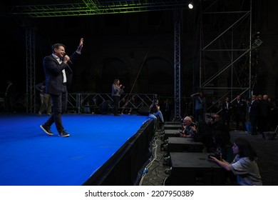 Rome, Italy - September 23, 2022: Giuseppe Conte, Leader Of Five Star Movement, During A General Election Campaign Rally.