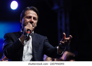 Rome, Italy - September 23, 2022: Giuseppe Conte, Leader Of Five Star Movement, During A General Election Campaign Rally.