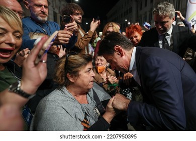 Rome, Italy - September 23, 2022: Giuseppe Conte, Leader Of Five Star Movement, Greets Supporters During A General Election Campaign Rally.