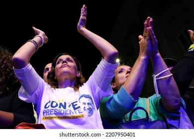 Rome, Italy - September 23, 2022: Supporters Attend A General Election Campaign Rally Of Giuseppe Conte, Leader Of Five Star Movement.