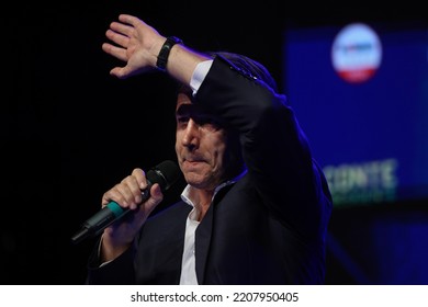 Rome, Italy - September 23, 2022: Giuseppe Conte, Leader Of Five Star Movement, During A General Election Campaign Rally.