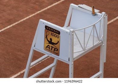 Rome, Italy - September 4, 2018: ATP Tennis Chair Umpire