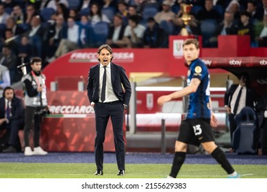 Rome, Italy, Stadio Olimpico. 11 May 2022. Football Italian Cup Final. Juventus VS Inter 2-4. Simone Inzaghi, Coach Inter.