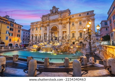 Rome, Italy at Trevi Fountain during the early morning.