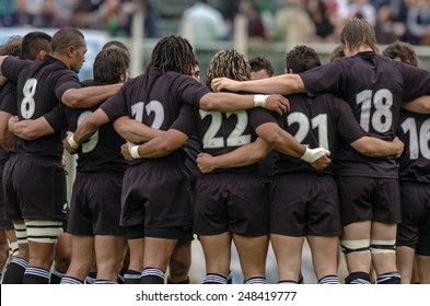 ROME, ITALY-NOVEMBER 13, 2004: New Zealand Rugby Team Players All Blacks Building Team Spirit Before The Rugby Test Match Italy Vs New Zealand, In Rome.