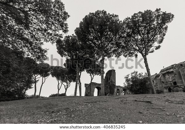 ROME - January 6: Streets of Rome, ancient Rome 6,\
2016 in Rome, Italy.