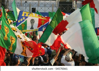 ROME - JULY 12: The Italian National Soccer Team Celebrate Their World Cup Victory In 2006 World Cup In Germany, July 12, 2006, Rome, Italy