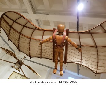 Rome, Lazio / Italy - May 31 2019: The Inventions And Artwork Of Leonardo Da Vinci Displayed In A Museum In Rome, Italy.