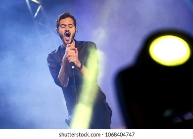 ROME - MAY 1, 2017: Tom Smith Performs With Editors On The Stage Of The First May.