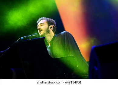 ROME - MAY 1, 2017: Tom Smith Performs With Editors On The Stage Of The First May.