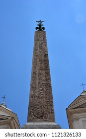 Rome, May 16, 2018, Sallustian Obelisk of Trinity of the Mountains.