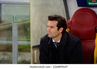 ROME - NOV 27, 2018: Santiago Solari, New Real Manager, AS Roma - Real Madrid. UEFA Champions League.  Group Stage. Matchday 5. Stadio Olimpico