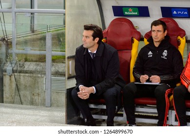 ROME - NOV 27, 2018: Santiago Solari, New Real Manager, AS Roma - Real Madrid. UEFA Champions League.  Group Stage. Matchday 5. Stadio Olimpico