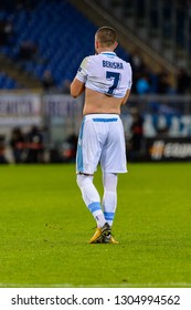 ROME - NOV 8, 2018: Valon Berisha. SS Lazio - Olympique Marseille. UEFA Europe League. Stadio Olimpico.