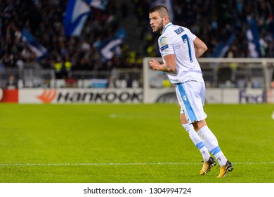 ROME - NOV 8, 2018: Valon Berisha. SS Lazio - Olympique Marseille. UEFA Europe League. Stadio Olimpico.