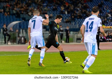 ROME - NOV 8, 2018: Valon Berisha. SS Lazio - Olympique Marseille. UEFA Europe League. Stadio Olimpico.