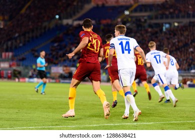 ROME - OCT 23, 2018: Federico Fazio 20. AS Roma - CSKA Moscow. UEFA Champions league. Matchday 4. Stadio Olimpico