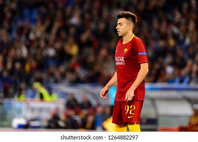 ROME - OCT 23, 2018:  Stephan El Shaarawy 92 In Action. AS Roma - CSKA Moscow. UEFA Champions League. Matchday 4. Stadio Olimpico