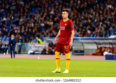 ROME - OCT 23, 2018:  Stephan El Shaarawy 92 In Action. AS Roma - CSKA Moscow. UEFA Champions League. Matchday 4. Stadio Olimpico