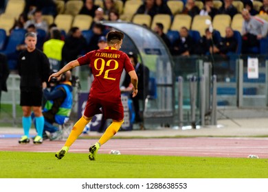 ROME - OCT 23, 2018:  Stephan El Shaarawy 92 In Action. AS Roma - CSKA Moscow. UEFA Champions League. Matchday 4. Stadio Olimpico