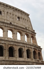 Rome Roman amphitheater called Colosseum or COLOSSEO in Italian language in Italy