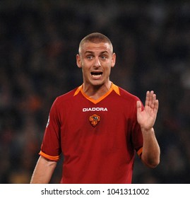 ROME-ITALY, APRIL 05, 2007: Italian Soccer  Player Daniele De Rossi In Action During The UEFA Champions League Match, AS Roma Vs Manchester United, At The Olympic Stadium, In Rome.