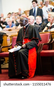 Rome-Italy-7 September 2017-Pilgrimage For The Tenth Anniversary Of The Summorum Pontificum, Cardinal Robert Sarah, In The Hall Of The Pontifical University 