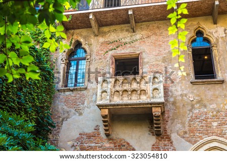 Romeo and Juliet  balcony  in Verona, Italy